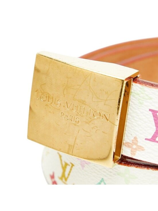 Louis Vuitton Monogram Multicolor Ceinture Carre 80 32 White Gold Leather Belt main image 6